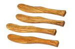 Set de 4 tartineurs courbes Bérard fait main en olivier 17,5cm
