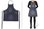 Tablier de cuisine femme DutchDeluxes en coton avec 5 poches - Gris