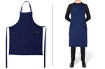Tablier de cuisine homme DutchDeluxes en coton avec 5 poches - Bleu marine