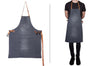Tablier de barbecue DutchDeluxes en coton et cuir - Gris