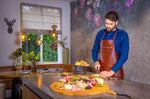 Tablier de cuisine DutchDeluxes en cuir avec poche à zip - Marron
