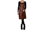 Tablier de cuisine DutchDeluxes en cuir avec poche à zip - Marron