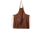 Tablier de cuisine DutchDeluxes en cuir avec poche à zip - Marron