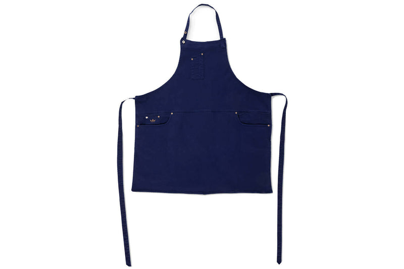 Tablier de cuisine femme DutchDeluxes en coton avec 5 poches - Bleu nuit