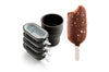 Set de 4 moules à glace Lékué Classic Creamy + pot en silicone noir