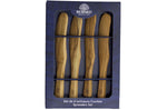 Set de 4 tartineurs courbes Bérard fait main en olivier 17,5cm