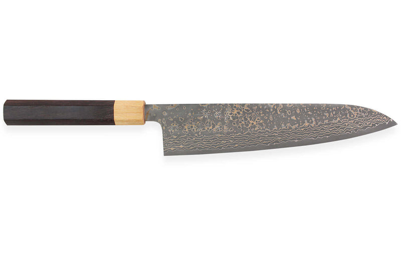 Couteau de chef japonais artisanal Takeshi Saji VG10 Gold 24cm