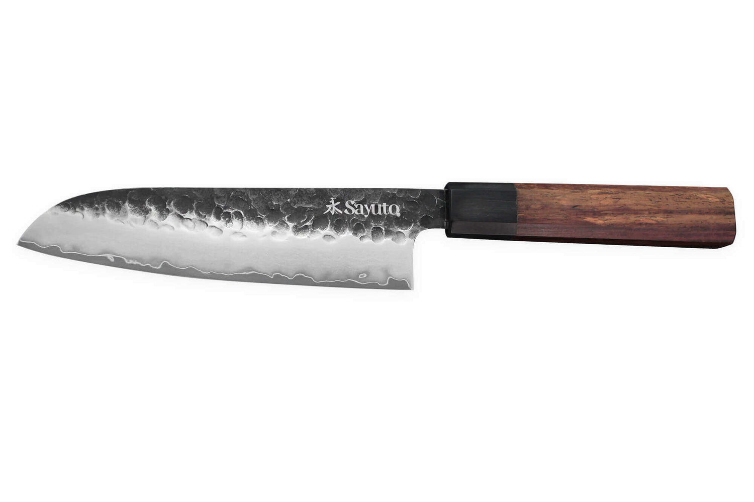 Couteau santoku Sayuto Séquoia San Mai martelé 18cm