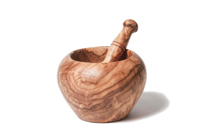 Mortier et pilon Bérard faits main en olivier qualité artisanale - 12/13cm