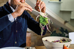 Couverts à salade blancs Guzzini Tierra en bouteilles recyclées 28cm