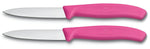 2 Couteaux d'office Victorinox roses lame 8cm pointe milieu