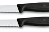 2 Couteaux d'office Victorinox noirs lame à dents 8cm pointe milieu