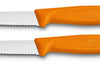 2 Couteaux d'office Victorinox oranges lame à dents 8cm pointe milieu