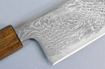 Couteau kiritsuke japonais artisanal Wusaki Unagi AUS10 damas 24cm manche chêne