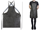 Tablier de cuisine à bretelles DutchDeluxes en cuir - Gris