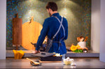 Tablier de cuisine à bretelles DutchDeluxes en cuir - Gris