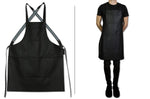 Tablier de cuisine à bretelles DutchDeluxes en cuir - Noir