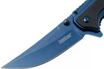 Couteau pliant Kershaw Outright KS.8320 manche en acier/G10 bleu 11,1cm