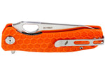 Couteau pliant EDC Honey Badger Leaf Large 01HO045 manche nylon / fibres de verre orange 11,7cm