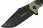 Couteau pliant Kershaw Faultline KS.8760 manche en nylon/fibres de verre surmoulé en caoutchouc vert 10,2cm