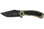 Couteau pliant Kershaw Faultline KS.8760 manche en nylon/fibres de verre surmoulé en caoutchouc vert 10,2cm