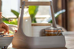 Organisateur de table blanc Guzzini Tierra en bouteilles recyclées 22x22x22,5cm
