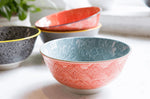 Bol en grès émaillé Kitchen Craft à motif floral gris et rouge