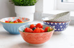 Bol en grès émaillé Kitchen Craft à motif floral gris et rouge