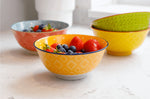 Bol en grès émaillé KitchenCraft motif floral jaune et rouge
