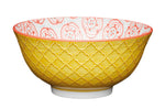 Bol en grès émaillé KitchenCraft motif floral jaune et rouge
