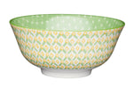 Bol en grès émaillé KitchenCraft motif géométrique vert et jaune