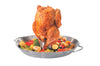Rôtissoire à poulet et wok pour légumes Gefu en acier inox et poignée en bois diamètre 36cm