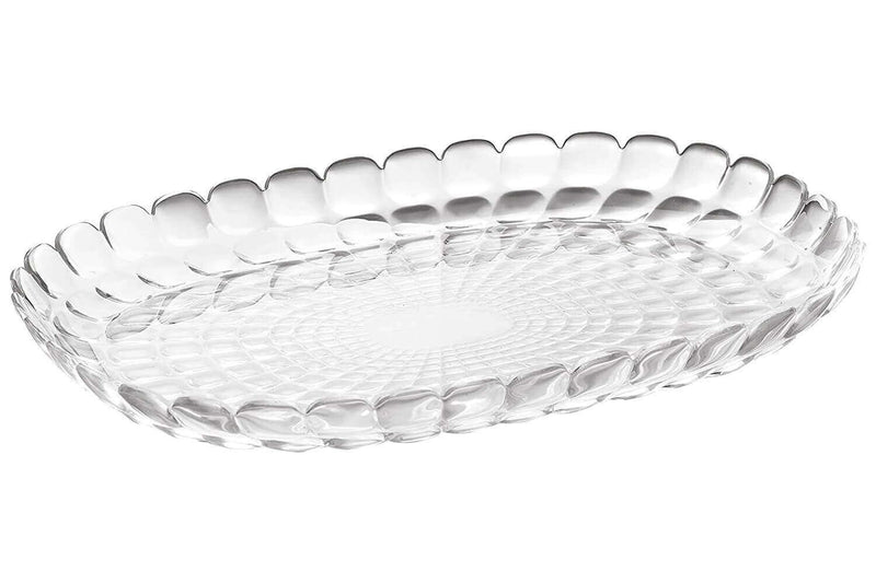 Plat de service transparent Guzzini Tiffany en acrylique 45x31x4,5cm