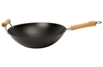 Wok antiadhérent Dexam avec 2 poignées en acier au carbone pour 4 à 6 personnes diamètre 36cm