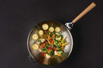 Wok Mastrad O'Wok Gourmet en acier inoxydable avec poignée amovible et grille