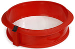 Moule à manqué démontable Lékué 23cm en silicone rouge + assiette en céramique