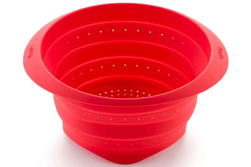 Passoire rétractable Lékué ø23cm en silicone Platinum - Rouge