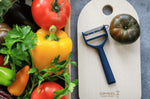 Éplucheur Opinel T-Duo double lames microdentée et julienne - Bleu