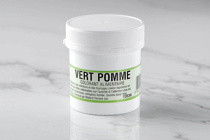 Colorant poudre concentré hydrosoluble vert pomme 20g