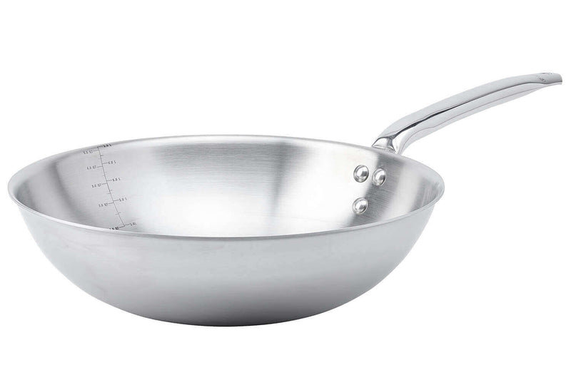 Wok De Buyer Alchimy 32cm en inox 18/10 multicouches 3 plis