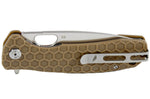 Couteau pliant Honey Badger Flipper D2 Large 01HO029 manche nylon / fibres de verre tan 11,7cm