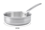 Sauteuse droite De Buyer Alchimy en inox 18/10 multicouches 3 plis - 24 cm