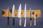 Barre aimantée artisanale Essences Creations en bois de cytise brûlé Shu Sugi Ban 48cm modèle 1