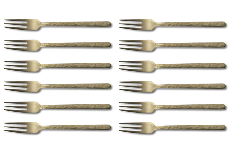 Set de 12 fourchettes de table Culter Kodai 3 dents 16,3cm - Vintage Gold