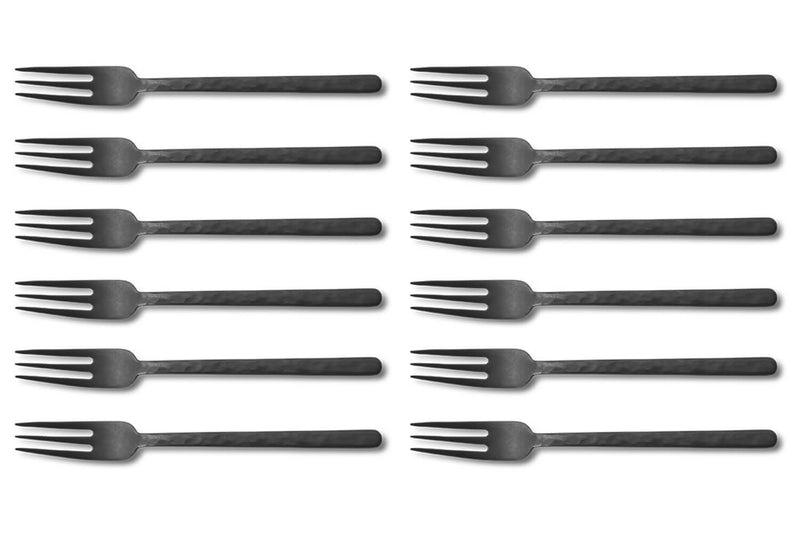 Set de 12 fourchettes de table Culter Kodai 3 dents XL 19,5cm - Vintage Black