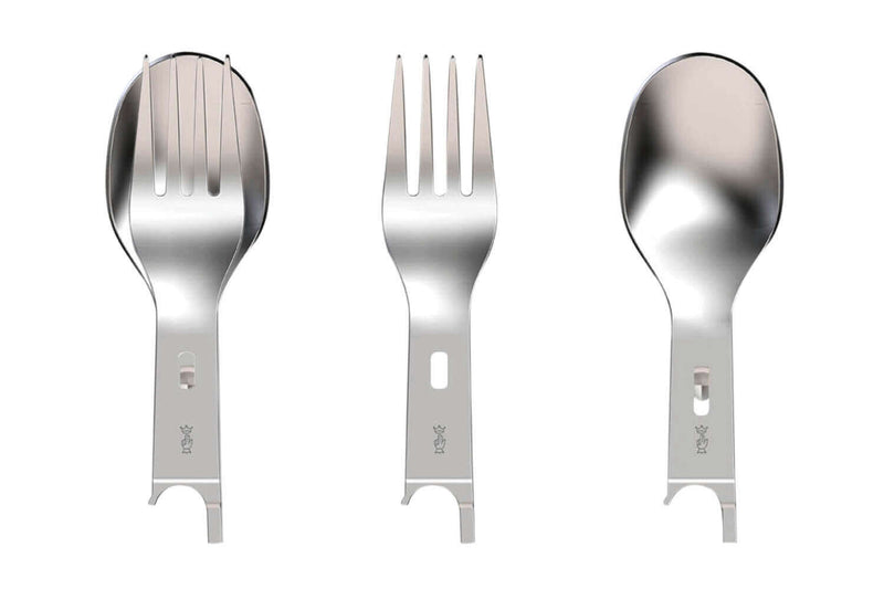 Set Picnic Plus Opinel N°08 fourchette + cuillère 2 en 1 avec étui serviette