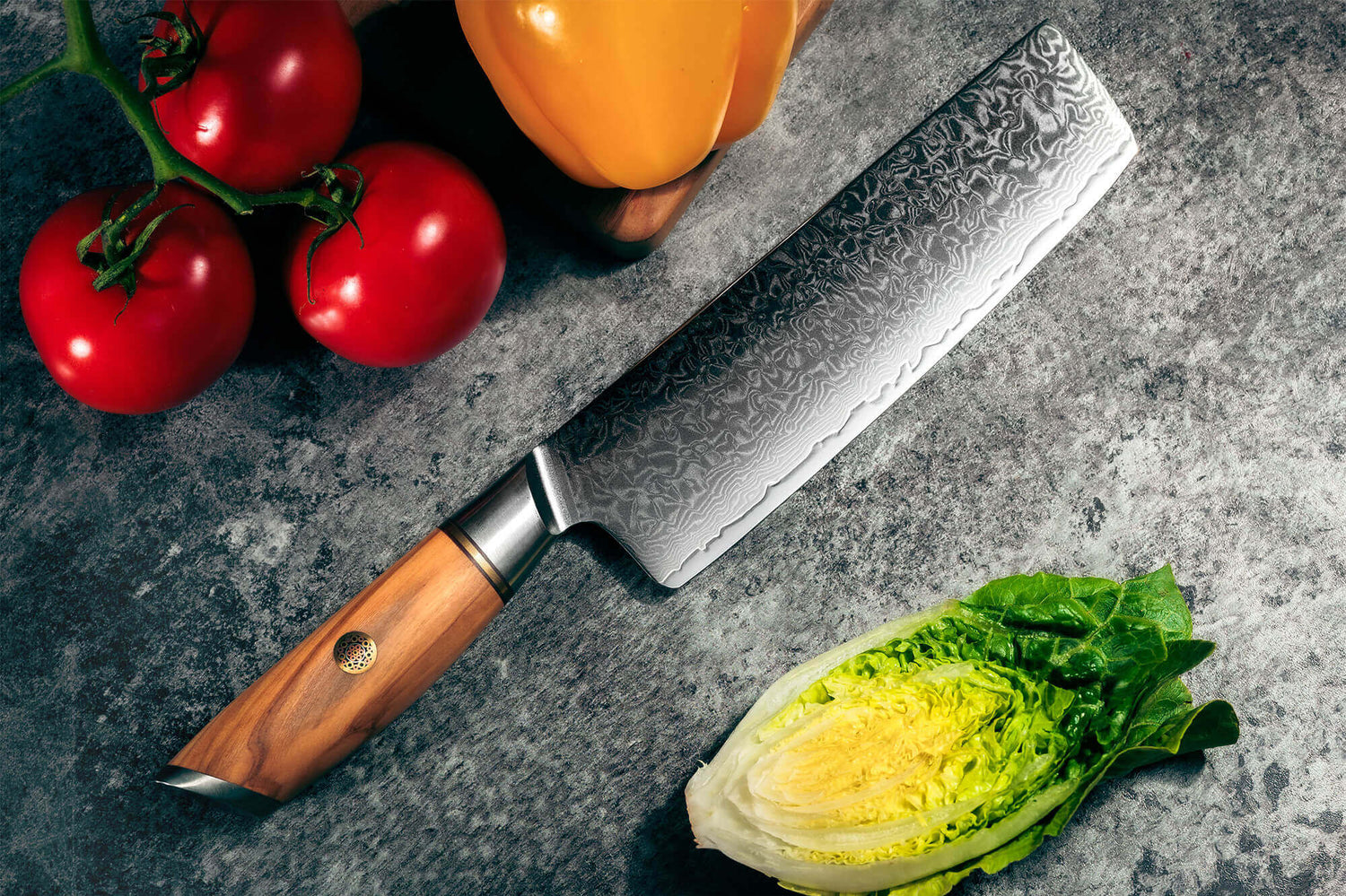 Couteau nakiri Fukito Olive Damas 14Cr 17cm