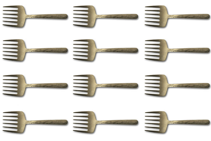 Set de 12 fourchettes râteau Culter Kodai 11,3cm - Vintage Gold