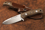 Couteau Muela Tuareg 10G 9334 lame 10cm manche en micarta jute marron et moutarde + étui en cuir