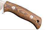 Couteau Muela Tuareg 10G 9334 lame 10cm manche en micarta jute marron et moutarde + étui en cuir